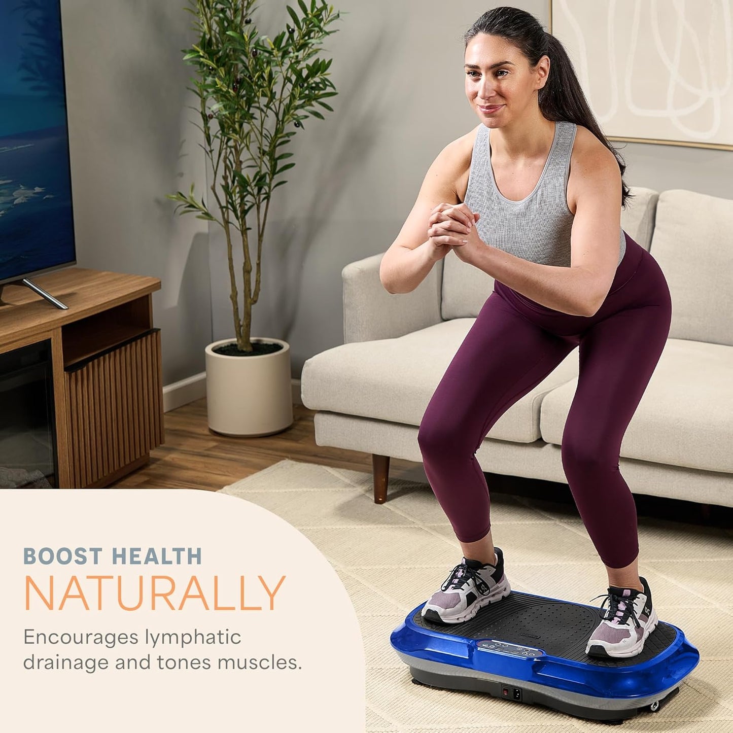Waver Vibration Plate Exercise Machine – High-Intensity Vibration for Muscle Activation, Full-Body Workout Vibrating Platform with Loop Bands, Fitness Equipment for Strength Toning & Fat Loss