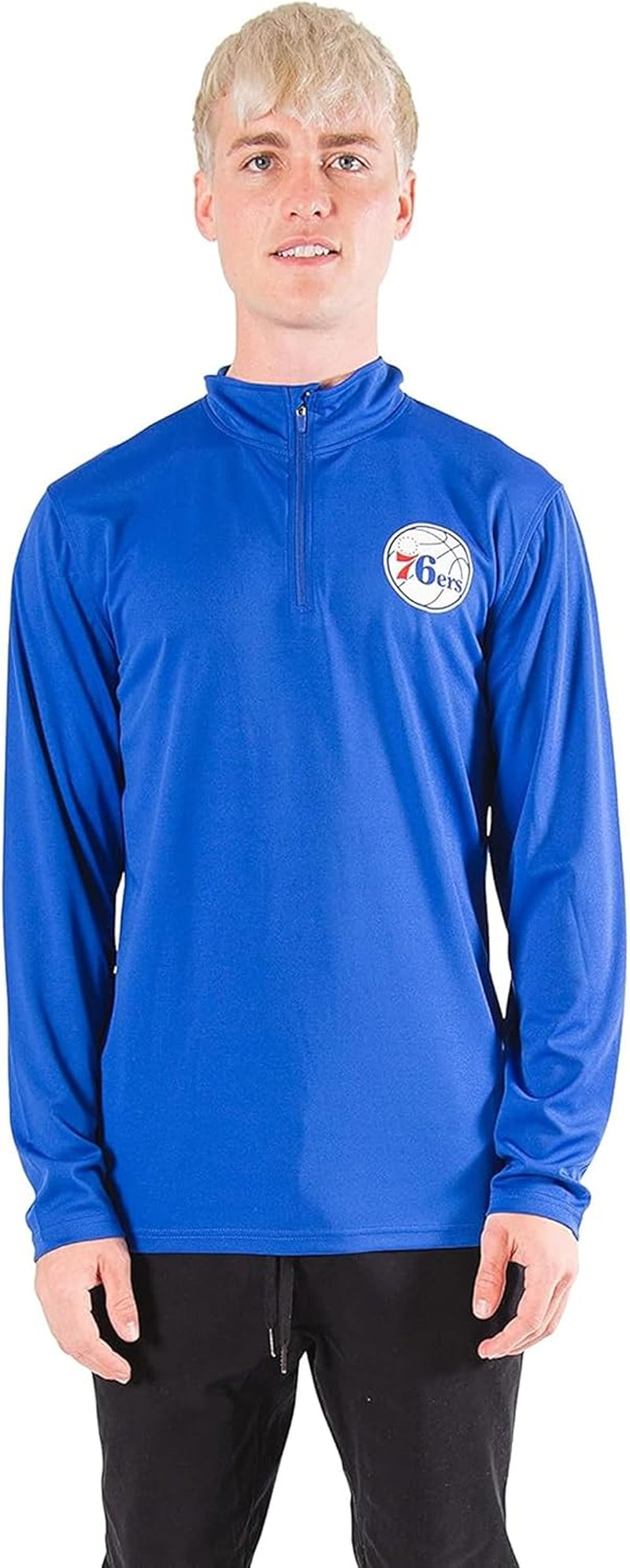Men'S NBA Official Quarter Zip Long Sleeve Pullover T-Shirt